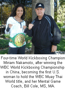 Miriam Nakamoto, world kickboxing champion, with Mental Game Coach Bill Cole