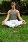 Young man meditating