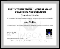 IMGCA Professional Membership Certificate