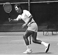 Bill Cole playing tennis